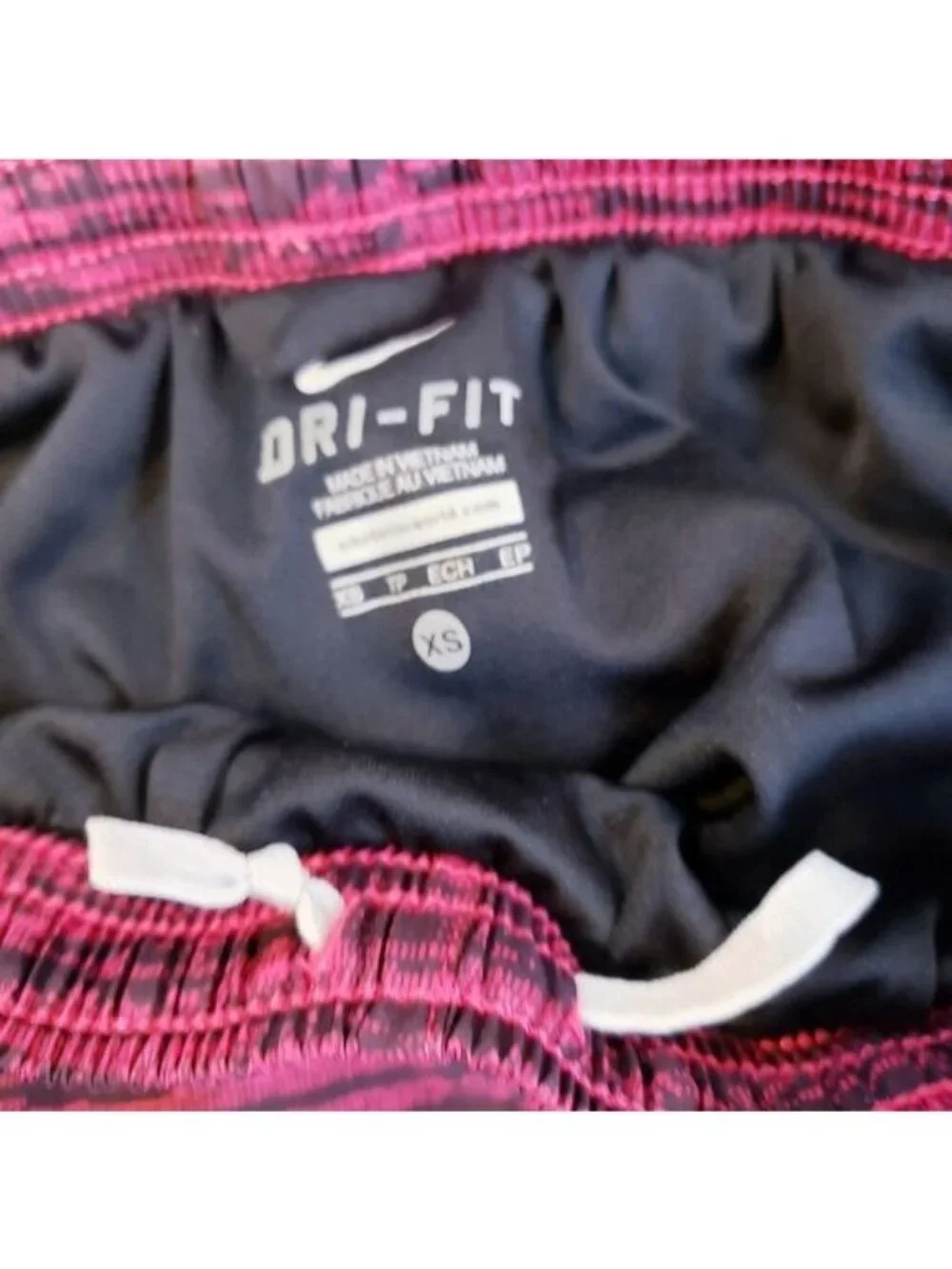 Nike Pink & Black Static Print Athletic Pull On Running Shorts Women's Size XS